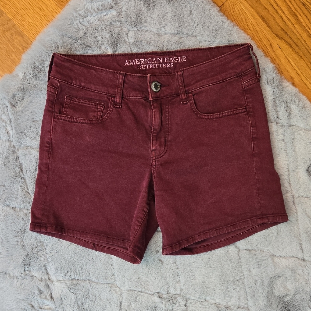 American Eagle Outfitters Maroon Midi Shorts, Womens 8, Great Condition